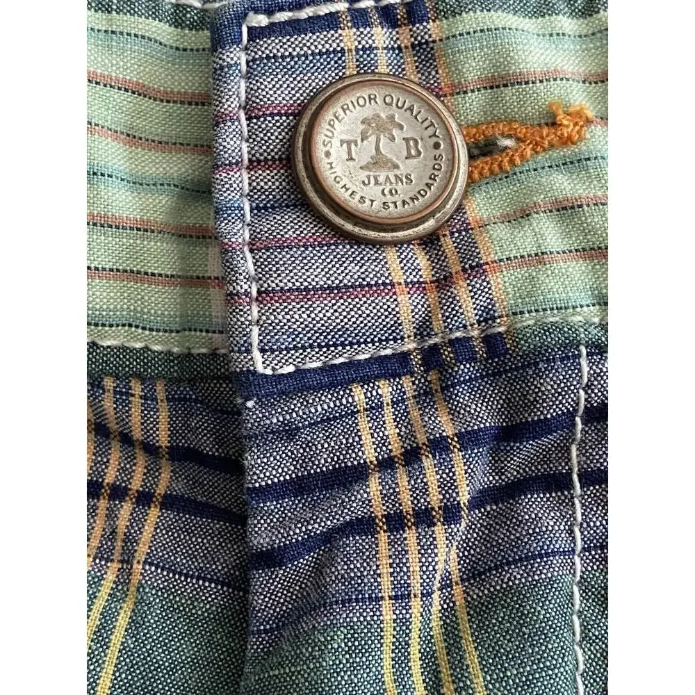 TOMMY BAHAMA Jeans Blue Plaid Bermuda Shorts Mens sz 32
